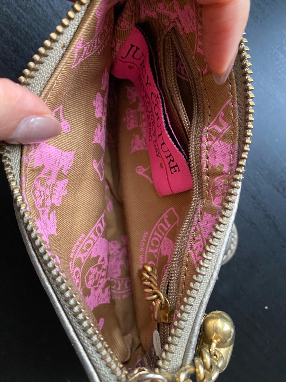 Vintage Y2K Juicy Couture Bronze Gold mini Wristlet bag - Picture 5 of 7